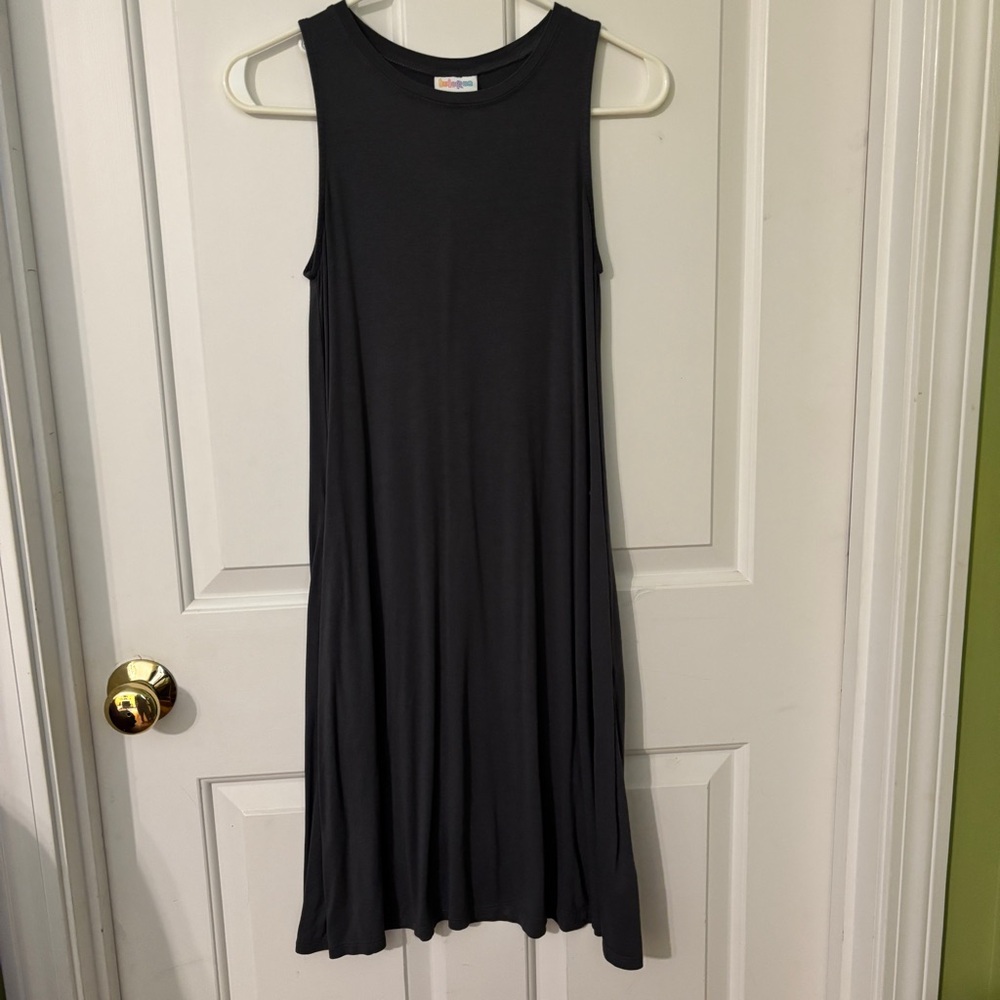 LuLaRoe Grey Sleeveless Maxi Swing Dress - Simple Tank Style